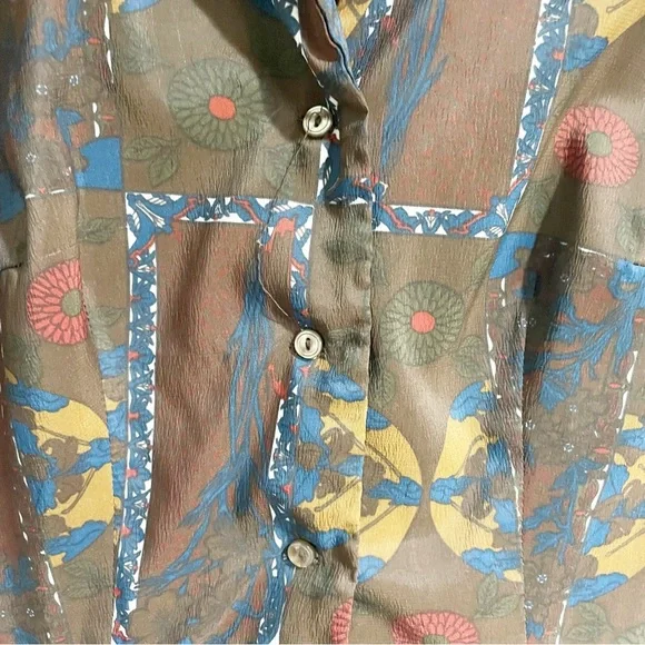 Alex Colman Vintage Brown Medium A Line 50s 60s Button Front Day Dress MIDI - Picture 6 of 10